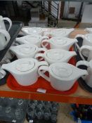 *13 x white teapots