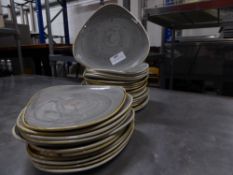 *30 x grey speckled snack/side plates