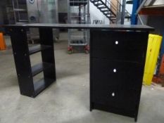 *black desk with 3 drawers