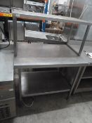 * S/S prep bench with undershelf and overshelf. 1000w x 700d x 1400h