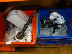 *Two Boxes of Assorted Plumbing Parts, Galvanised Plate Washers, etc.
