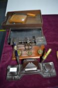 Postal Scales, Bakelite Ink Stand, Wooden Filing Drawers, etc.