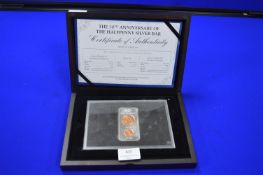 30th Anniversary Half Penny Silver Bar