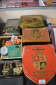 Vintage Tins, Dominoes Set, Matchbox, etc.