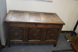 17th Century Carved Oak Kist
