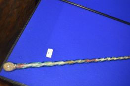 Long Twisted Cane with Coloured Seeds