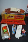 Triang Derwent Cabin Cruiser Boat plus Tin Plate Toys, Railway Track, etc.