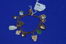 9k Gold Charm Bracelet ~24.3g gross