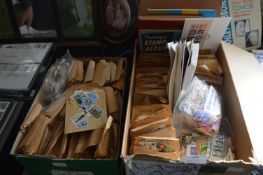 Two Large Box of Assorted Stamps plus Albums