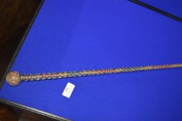 Clear Twisted Glass Cane with Coloured Seeds