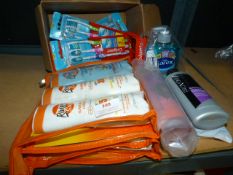 *Suncream, Toothbrushes, Wipes, etc.