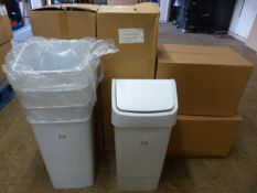 Ten 50L Granite Coloured Swing Bins with Lids