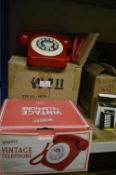 *Four Retro Red Telephones