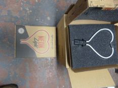 *Pink Heart Glass Neon Insert x4