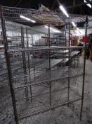 * 4 shelf wire racking. 1200w x 450d x 1870h