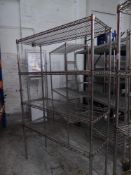 * 4 shelf wire racking. 1200w x 450d x 1870h