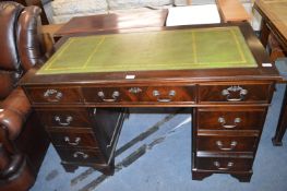 Leather Topped Dark Wood Desk