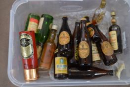 Vintage Miniature Beer Bottles; Guinness, Harp, et