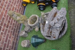 Garden Statues and Bridge, Rain Hopper, etc.