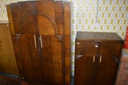 *1930's Oak Double Wardrobe and Small Double Wardrobe