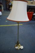 Brass Table lamp and Oval Cream Shade