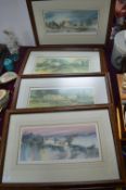 Five Framed Signed Prints; Countryside Landscapes