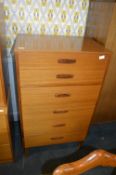 Retro Teak Six Drawer Bedroom Chest