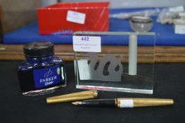 Shaffer Fountain Pen with 14k Golf Nib plus Stand