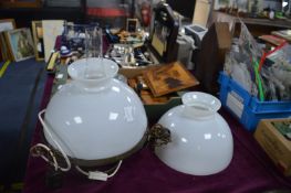 Electrified Oil Lamp with Ceiling Hanging Fittings