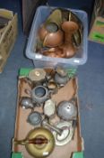 Brass and Copper Ware plus Plated Teapots etc.