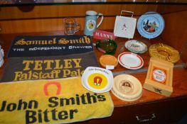 Vintage Pub Collectibles; Ashtrays, Bar Towels, Ju