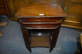 Period Oak Nest of Three Tables