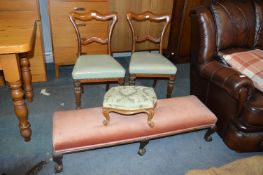 Pair of Victorian Mahogany Vinyl Seated Dining Cha