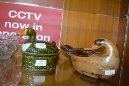 Duck Egg Holder and a Wooden Carved Duck Box