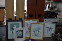 Six Framed Watercolours of Animals