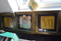 Three Box Framed Egyptian Tiles