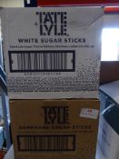 *2 x 2.5kg sugar sticks - 1 x white, 1 x brown