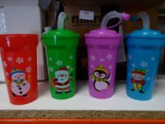 *large Christmas plastic cups, foam masks