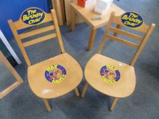 *2 x folding wooden birthday chairs