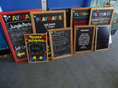 *9 x chalk boards - 5 x large 640w x 940d, 4 x small 480w x 640d