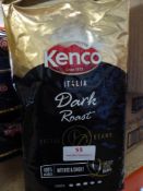 *Kenco dark roast espresso coffee beans 4 x 1kg