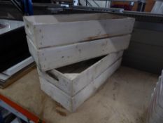 * 2 x white wooden crates. 500w x 220d x 170h