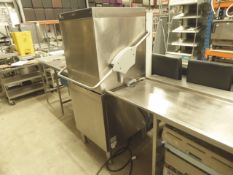 * Maidaid 2021 pass thru dishwasher with 2 x feed tables. Left feed - with sink, taps and bin cut