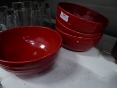 * 4 x red bowls