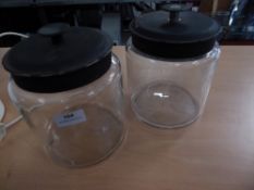 * 2 x glass 'cookie' jars with lids
