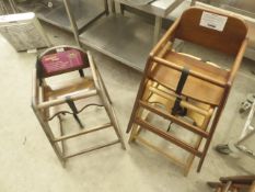* 3 x wooden high chairs