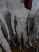 * mannequin - white/male/glass stand