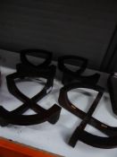 * 4 x wooden heat resistant bowl stands