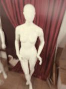 * mannequin - white/female/glass stand