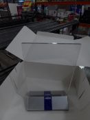 * box of acrylic Lavazza branded POS holders